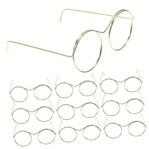 GLSTOY 10er-Set Mini-Puppen-Sonnenbrillen Mit Metallrahmen Für Bastelprojekte Puppenanziehsachen von GLSTOY
