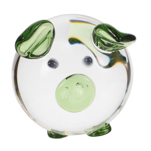 GLSTOY Mundgeblasenes Glasschwein, Kunstkristallglas-schweinstatue, Tierskulptur, Briefbeschwerer, Sammlerstück, Ornament Für Heim- Und Bürodekoration von GLSTOY