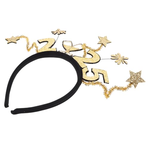 GLSTOY Neujahr Haarreif für Erwachsene Party Stirnband mit Stern und Zahlen Festliches Kopfschmuck Accessoire für Silvester Karneval und Kostümfeier von GLSTOY