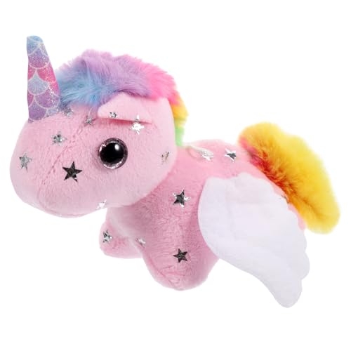GLSTOY Pull Tail Wagging Einhorn Plüschanhänger Buntes Kuscheltier Schlüsselanhänger Taschenanhänger für Damen und Herren von GLSTOY