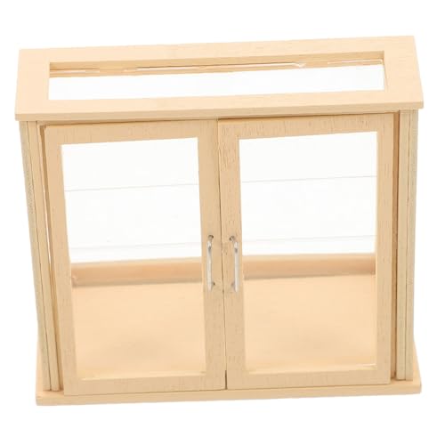 GLSTOY Miniatur-kuchenvitrine Für Puppenhaus Aus Holz Und Acryl Stabil Und Haltbar Für Minihaus-Dekoration Und Zubehör von GLSTOY