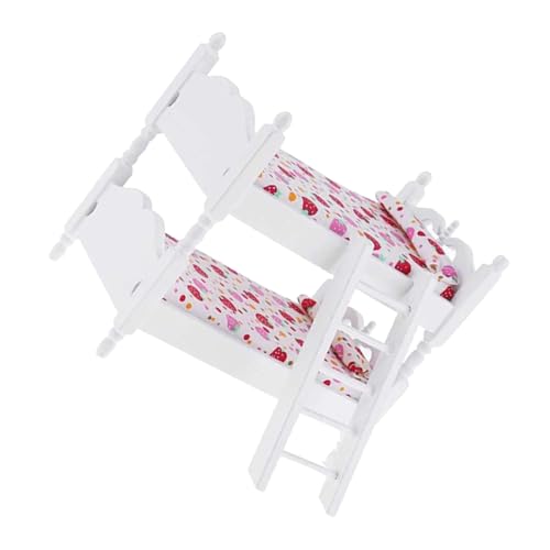GLSTOY Puppenhaus Miniatur Doppelschicht Etagenbett Modellspielzeug Holz Puppenmöbel Rosa Erdbeer Kinderzimmer Zubehör für Handwerk und Rollenspiel GLSTOY Puppenhaus Miniatur Doppelschicht Etagenbett Modellspielzeug Holz Puppenmöbel Rosa Erdbeer Kinderzimmer Zubehör für Handwerk und Rollenspiel von GLSTOY