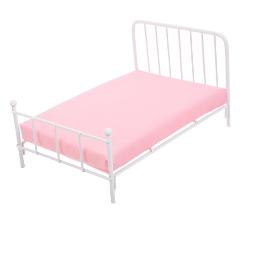 GLSTOY Realistisches 112 Miniaturbett Mit Matratze Und Kissen Für Puppenhausdekoration Weiß von GLSTOY