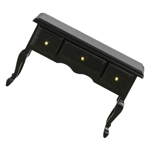 GLSTOY Puppenhausmöbel Mini Schreibtisch Basteln Mikroszene Verzierung Mini Hausdekoration Mini Möbel Puppenmöbel Holztischmodell Holzpuppenschreibtisch Dekorativer Puppenschreibtisch von GLSTOY
