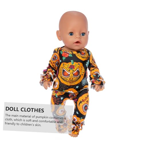 GLSTOY Puppenkleidung Halloween Kürbis Kostüm Süßes Einfach Anziehbares Outfit für Amerikanische Puppen Modisches Design für Mädchen und Puppenpartys von GLSTOY