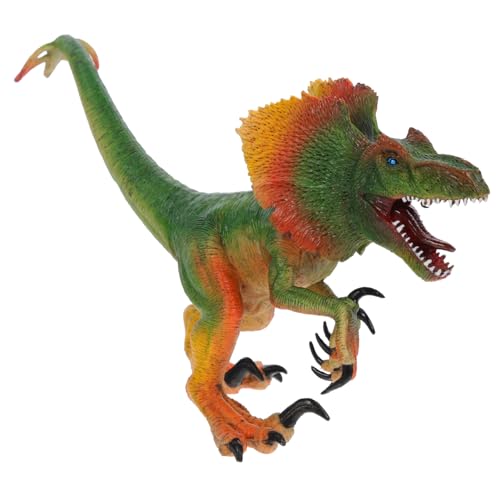 GLSTOY Realistische Dinosaurier Figur aus Kunststoff Detailgetreues Modell Grüner Dilophosaurus Robustes für Kindergeburtstag Sandkastendekoration und Lernspielzeug von GLSTOY