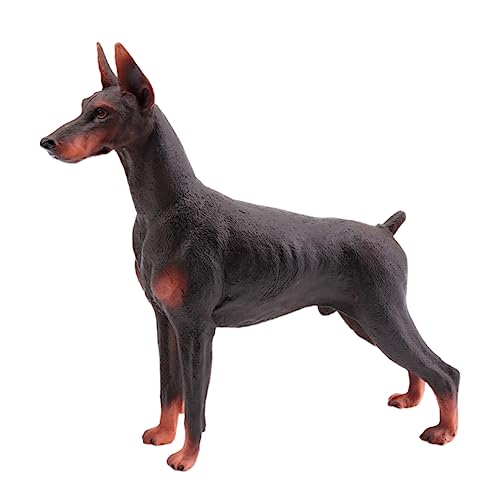 GLSTOY Realistische Dobermann Modellfigur Braun Detailgetreues Hundestatue Ornament Verarbeitung Dekoratives Sammlerstück für Zuhause Büro Auto für Hundeliebhaber von GLSTOY