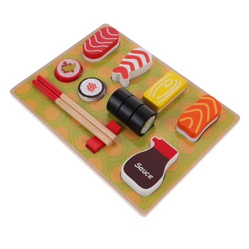GLSTOY Holzspielzeug Sushi-spielset Für Kinder Rollenspiel-Essen-Set Holzlebensmittel Für Spielküche Pädagogisches Sushi-Spielzeug von GLSTOY