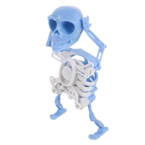 GLSTOY Tanzendes Skelett Gedruckte Witzige Halloween Deko mit Aufziehmechanismus Leuchtendem Blau für Schreibtisch von GLSTOY