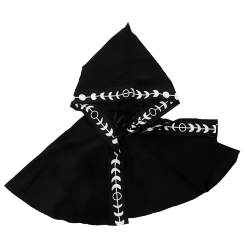 GLSTOY Gruseliger Umhang mit Kapuze Kapuzenmütze für Damen Schwarze Mittelalterliche Kapuze für Halloween GLSTOY Gruseliger Umhang mit Kapuze Kapuzenmütze für Damen Schwarze Mittelalterliche Kapuze für Halloween von GLSTOY