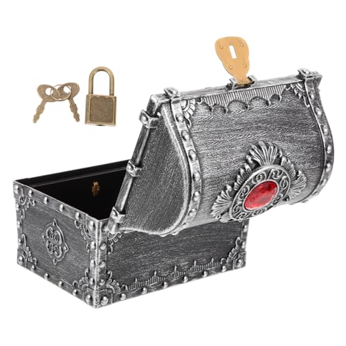 GLSTOY Vintage Piraten Schatztruhe Kleine Schatzkiste Aufbewahrungsbox Piratenparty Deko Kreative Schatztruhe für Kleinigkeiten und Rollenspiele von GLSTOY