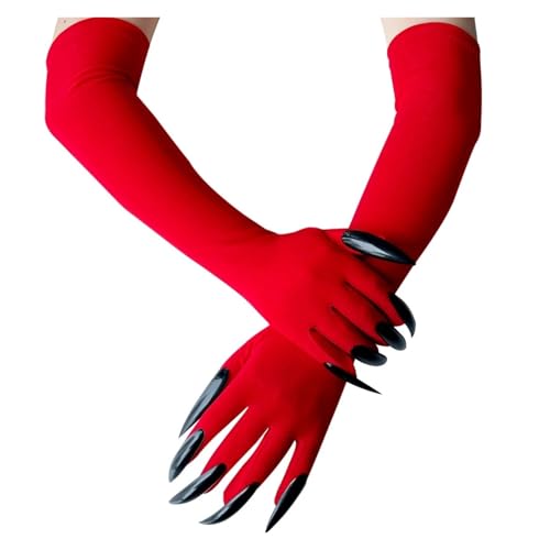 1 Paar Halloween-Nägel, Hexenhandschuhe, Halloween-Geisterfest, Horror-Karneval, Party, Rollenspiele, Performance-Requisiten, Dekoration von GLSZNQO