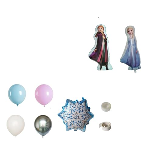 129-teiliges Frozen Folienballons Set Elsa Anna Prinzessin Cartoon Mottoparty Dekorieren Mädchen Geburtstag Babyparty Hochzeit Party Supplies(Beige) von GLSZNQO