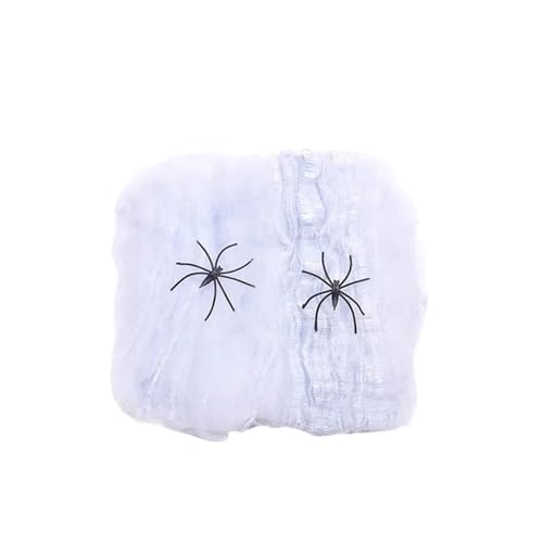 150/250 cm Schwarz-Weiß-Spinnennetz, riesiges, dehnbares Spinnennetz for Zuhause, Bar, Garten, Spukhaus, Horror-Requisiten, Halloween-Party-Dekoration(1pcs 20g Cotton) von GLSZNQO