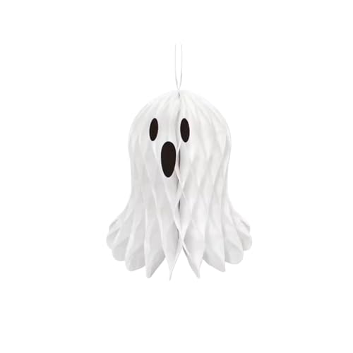 3 Stück Halloween Hängende Geister-Kinder-Trick-or-Treat-Papier-Wabenlaternen for Halloween-Partys, Zuhause, Innen- und Außendekorationen(20cm) von GLSZNQO