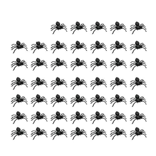 50/100 stücke Halloween Schwarze Spinnen Kleine Leuchtende Kunststoff Spinne Halloween Party Dekoration Heikles Streich Spielzeug Spukhaus(50pcs Black) von GLSZNQO