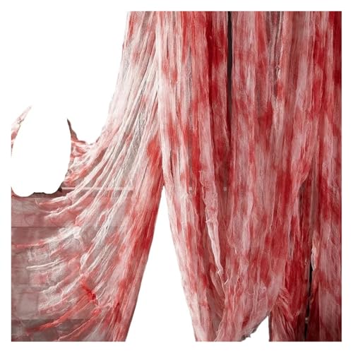76x183cm Halloween Dekorationen Schwarz Gruseliges Gazetuch Fenster Tischtürnetz Gruselige Kostümparty Spukhaus Wanddekor(Bloodstain beige) von GLSZNQO