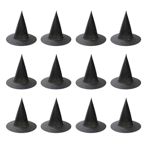 GLSZNQO 12 Stück Halloween-Hexenhüte, schwarzer Zaubererhut mit Falten, Maskenparty for Erwachsene, Frauen und Männer, Cosplay-Requisiten, Halloween-DIY-Dekoration GLSZNQO 12 Stück Halloween-Hexenhüte, schwarzer Zaubererhut mit Falten, Maskenparty for Erwachsene, Frauen und Männer, Cosplay-Requisiten, Halloween-DIY-Dekoration von GLSZNQO