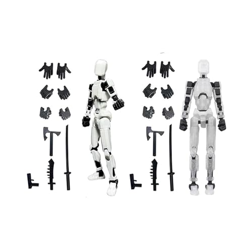 GLSZNQO 3 Stück – Lucky Puppets 13 Puppe, Robotermodell mit Mehreren Styling-Kombinationen, Coole Roboterpuppe als Schreibtischdekoration(2PC-B40-1112) von GLSZNQO