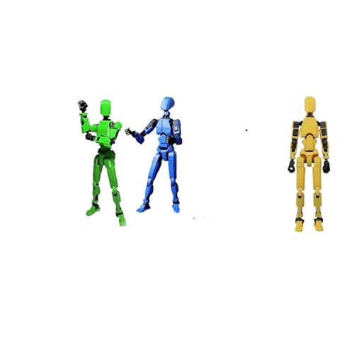 GLSZNQO 3 Stück – Lucky Puppets 13 Puppe, Robotermodell mit Mehreren Styling-Kombinationen, Coole Roboterpuppe als Schreibtischdekoration(3PC-B40-456) von GLSZNQO