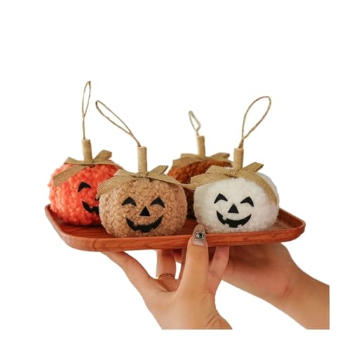 GLSZNQO 4 stücke Kürbis Ornamente, Halloween Dekorationen, Niedlichen Fuzzy Kürbis Anhänger Halloween Ornamente In von GLSZNQO