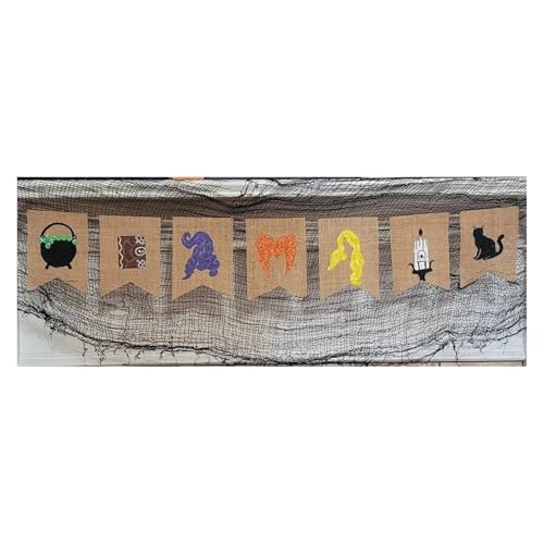 GLSZNQO Halloween-Themendruck, Leinenbanner, Herbst, Urlaub, Heimdekoration, Gruselige Jahreszeit, Kaminbehang, Schwarzer Katzenkessel, Hocus Pocus GLSZNQO Halloween-Themendruck, Leinenbanner, Herbst, Urlaub, Heimdekoration, Gruselige Jahreszeit, Kaminbehang, Schwarzer Katzenkessel, Hocus Pocus von GLSZNQO