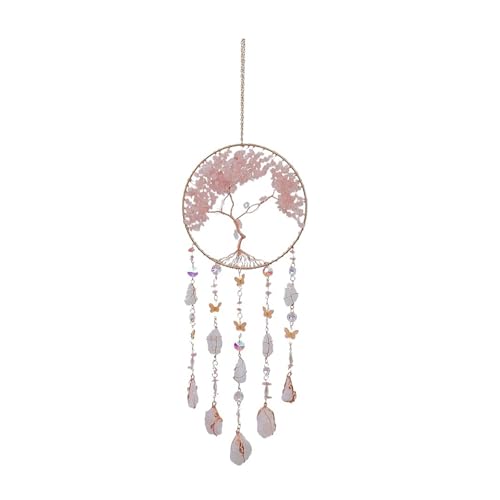 GLSZNQO Natürlicher Achat-Traumfänger, Wandbehang, Mond, Stern, Sonne, Kristallstein, Traumfänger, Garten, Schlafzimmer, Achat, Wandbehang, Dekorationen(Qingcheng Love) von GLSZNQO