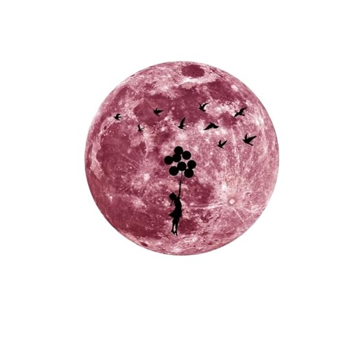 Halloween 3D Leuchtende Wandaufkleber Rot Grün Blau Mond Katze Fledermaus Wandtattoos for Kinderzimmer Baby Kinderzimmer Schlafzimmer Glow In The Dark(SCQ1003-Red) von GLSZNQO