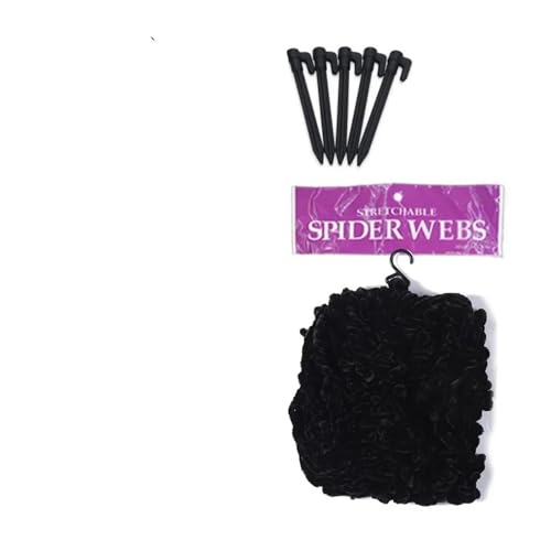 Halloween Dreieckiges Spinnennetz, 5 m/7 m riesiges simuliertes Spinnennetz, Halloween-Requisiten, Hausparty-Zubehör, gefälschte Netze, Gartendekoration(7x5 Black) von GLSZNQO