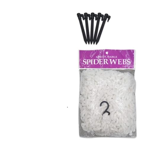 Halloween Dreieckiges Spinnennetz, 5 m/7 m riesiges simuliertes Spinnennetz, Halloween-Requisiten, Hausparty-Zubehör, gefälschte Netze, Gartendekoration(7x5 White) von GLSZNQO