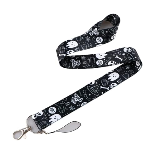 Halloween-Geist, süßer Kürbis, Umhängeband, Schlüsselanhänger, Ausweishalter, Ausweishalter, Hängeseil, schmücken Schlüsselbänder for Schlüsselanhänger, Geschenke for Kinder(Pink) von GLSZNQO