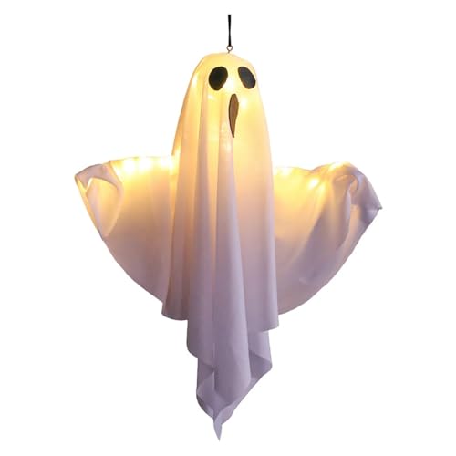 Halloween-Geister-Hängedekoration, leuchtende weiße Fliegende Geister, Baum, Fenster, Wand, gruseliges Ornament, 50 x 40 cm Halloween-Geister-Hängedekoration, leuchtende weiße Fliegende Geister, Baum, Fenster, Wand, gruseliges Ornament, 50 x 40 cm von GLSZNQO