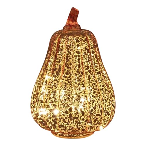 Halloween-Kürbislampe aus Glas mit Beleuchtung for die Herbstdekoration zu Hause und den Urlaub(B) von GLSZNQO