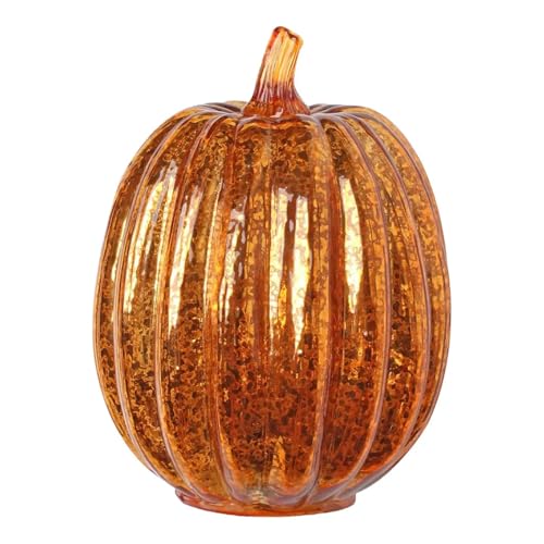 Halloween-Kürbislampe aus Glas mit Beleuchtung for die Herbstdekoration zu Hause und den Urlaub(C) von GLSZNQO