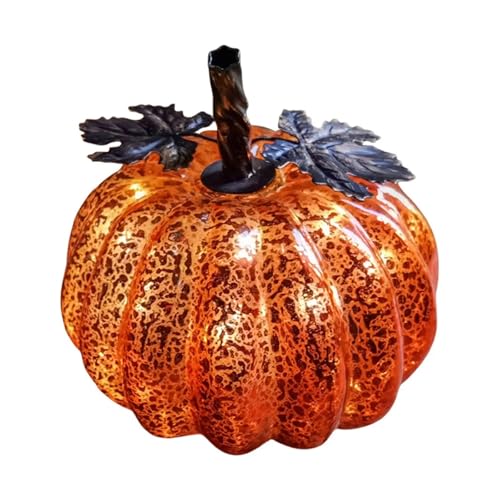 Halloween-Kürbislampe aus Glas mit Beleuchtung for die Herbstdekoration zu Hause und den Urlaub(D) von GLSZNQO