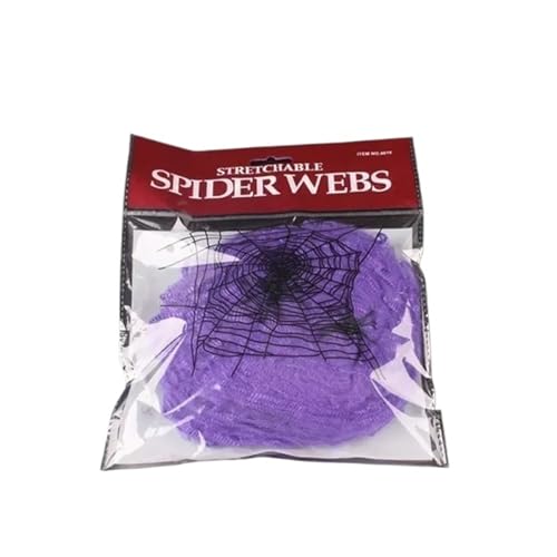 Halloween Riesenspinne/Spinnennetz/Spinnenbaumwolle, for Zuhause, Bar, Horror-Requisite, Horrorhof, Outdoor, Halloween-Party-Dekoration(Purple) von GLSZNQO