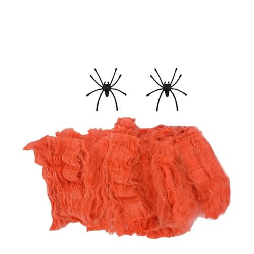 Halloween-Spinnennetz-Dekoration, künstliches Spinnennetz aus Seide, dehnbares Spinnennetz, gruselige Spukhaus-Szene, Requisite, DIY-Party, gruselige Dekoration, 10 Stück(Clear) von GLSZNQO