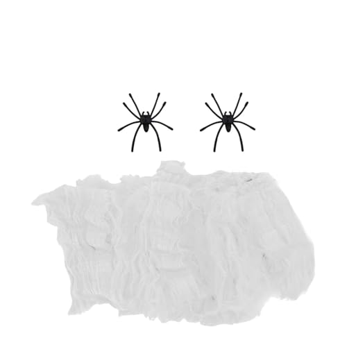 Halloween-Spinnennetz-Dekoration, künstliches Spinnennetz aus Seide, dehnbares Spinnennetz, gruselige Spukhaus-Szene, Requisite, DIY-Party, gruselige Dekoration, 10 Stück(Colored) von GLSZNQO