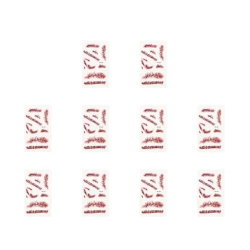 Halloween Tattoo Aufkleber Horror Blutige Wunde Zombie Narbe Wasserdicht Temporäre Tattoos DIY Event Party Body Art Makeup Kinder Erwachsene(10PCS) von GLSZNQO