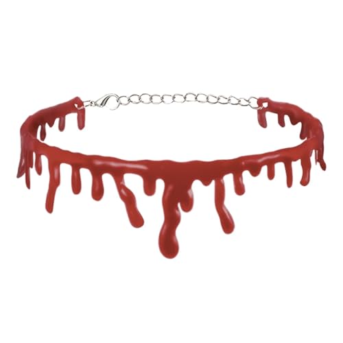 Halloween Tropft Blut Halskette Horror Vampire Blutige Halsband for Halloween Dekoration Cosplay Kostüm Party Zubehör(1PC-Dark Red) von GLSZNQO