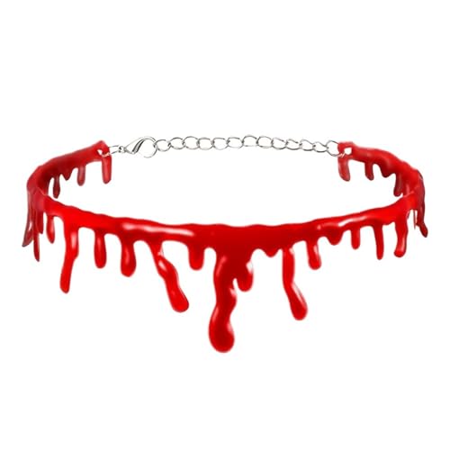 Halloween Tropft Blut Halskette Horror Vampire Blutige Halsband for Halloween Dekoration Cosplay Kostüm Party Zubehör(1PC-Red) von GLSZNQO