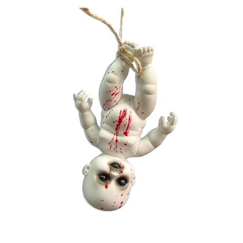 Horror Ghost Baby Hängende Puppe Halloween Bar Geisterhof Horror Puppe Requisite Geisterfestival Happy Halloween Day 2025 Dekoration(D) von GLSZNQO