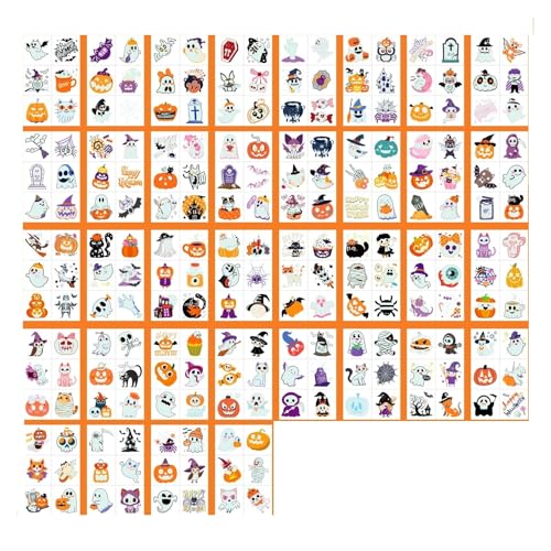 Im Dunkeln leuchtende temporäre Halloween-Tattoos mit verschiedenen Mustern eignen Sich als Partydekoration und Geschenk (36 Blatt) von GLSZNQO
