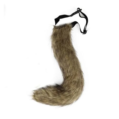 Kostüm Requisiten Anime Tierschwanz Cosplay Kostüme Requisiten Katze Fuchs Plüsch Schwänze Rollenspiel Halloween Party Kawaii Zubehör(Brown) von GLSZNQO