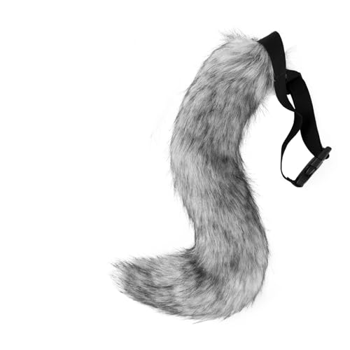 Kostüm Requisiten Anime Tierschwanz Cosplay Kostüme Requisiten Katze Fuchs Plüsch Schwänze Rollenspiel Halloween Party Kawaii Zubehör(Gray) von GLSZNQO