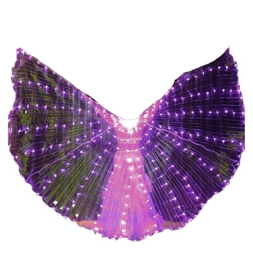 LED Glow Schmetterling Fee Flügel Mädchen Frauen Leuchten Bauchtanz Flügel Hochzeit Party Leistung Kostüm Zubehör(Pink) von GLSZNQO