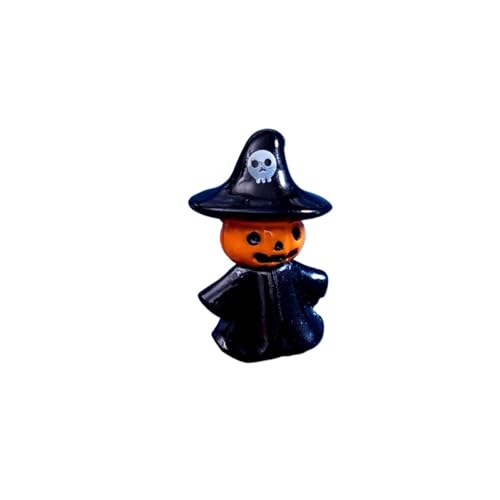 Mini Halloween Ornament Cartoon Hexe Gespenst Kürbis Figurine Micro Landschaft Puppenhaus Modell Auto Innen Desktop Dekoration(A2) von GLSZNQO