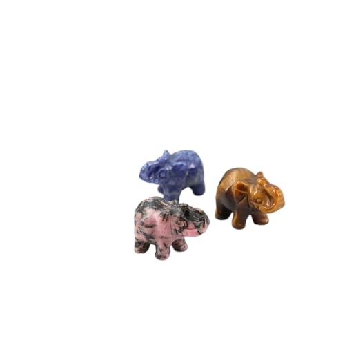 Natürliche Kristallkatze, Elefant, Eule, Kaninchen, Schildkröte, Statue, Heilstein, Schnitzerei, Tierfiguren, Reiki, kleines Heimdekorationsgeschenk(Elephant) von GLSZNQO