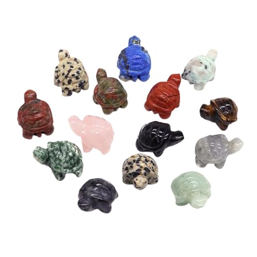 Natürliche Kristallkatze, Elefant, Eule, Kaninchen, Schildkröte, Statue, Heilstein, Schnitzerei, Tierfiguren, Reiki, kleines Heimdekorationsgeschenk(Turtle) von GLSZNQO