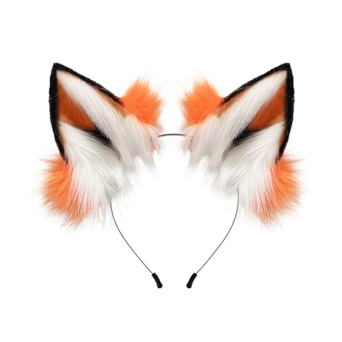 Pelzigen Tier Katze Fuchs Ohr Haar Hoops Einstellbare Halloween Kopfschmuck Cosplay Party Kostüm Requisiten Headwear Haar Zubehör(Style8) von GLSZNQO